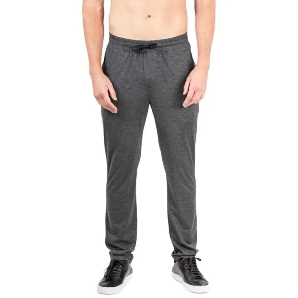 Natori Enso Grey Heather Peached Knit Regular Fit Mens Sweatpants